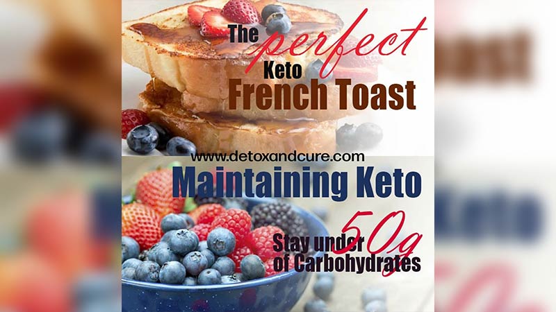 vegan french toast sea moss recipe with layers of vegan french toast drizzled with maple syrup and dressed with freshly cut strawberries, raspberries and blueberries