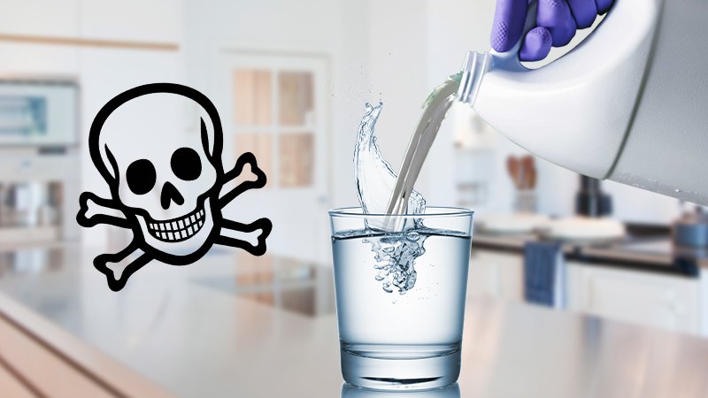 EFFECTS-OF-DRINKING-CHLORINE-WATER-IS-IT-SAFE---water-glass-on-bench-with-skull-and-cross-bones-hazard